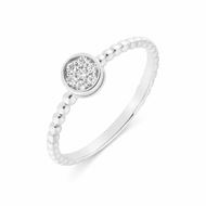 Foto de Anillo de oro blanco de 18 kilates y 7 diamantes de 0.09 quilates total