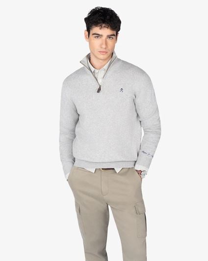 Foto de Jersey de punto Icon Zipper color gris claro