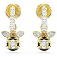 Foto de Pendientes Idyllia perlas de cristal, abeja multicolor, baño oro