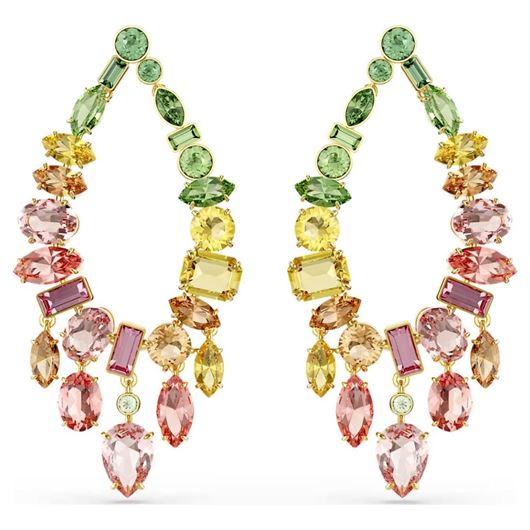 Foto de Pendientes Gema candelabro Multicolor, Baño oro