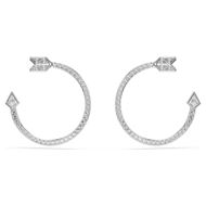 Foto de Pendientes de aro Idyllia Tallas mixtas, Flecha, Blancos, Baño de rodio