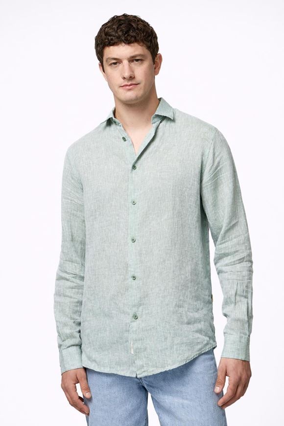 Foto de Camisa Lino y algodón verde