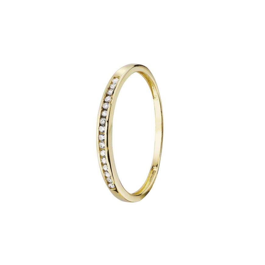 Foto de Sortija oro amarillo 18kt y circonitas en carril