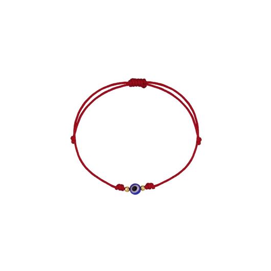 Foto de Pulsera 7 nudos Ojo cristal mini nylon en oro amarillo 18kt