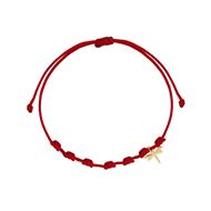 Foto de Pulsera 7 nudosnylon rojo  Libélula en oro amarillo 18kt