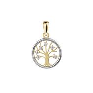Foto de Colgante oro bicolor 18kt árbol de la vida con circonitas