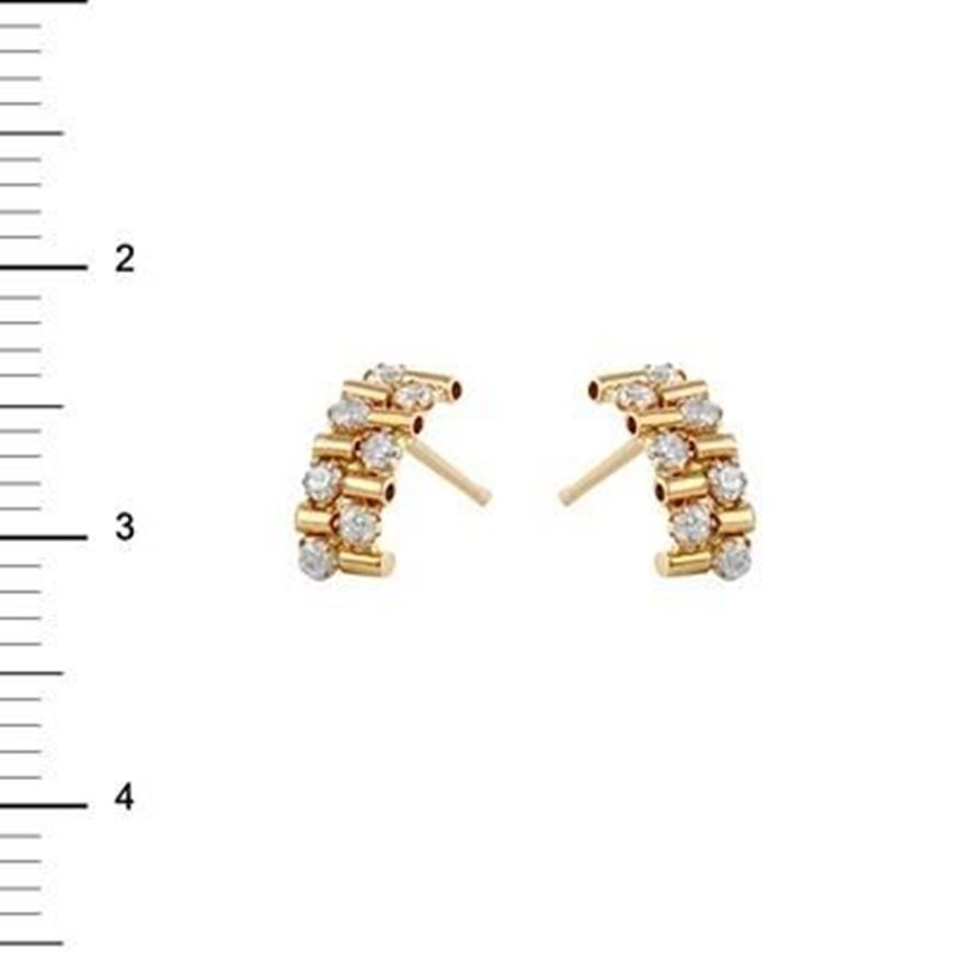 Foto de Pendientes oro amarillo 18kt patrón geométrico con circonitas