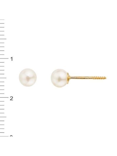 Foto de Dormilones oro amarillo 18kt con perla 4mm