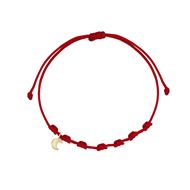 Foto de Pulsera 7 nudos nylon rojo Luna mini en oro amarillo 18kt