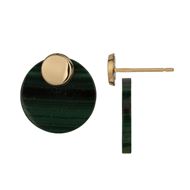 Foto de Pendientes redondos desmontables en piedra lapislazuli y oro amarillo 18kt