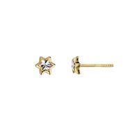 Foto de Pendientes mini estrella bicolor tallada en oro amarillo 18kt