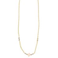 Foto de Collar plata chapado dorado redonda piedra luna