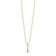 Foto de Collar plata chapado dorado circonita blanca marquesa