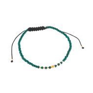 Foto de Pulsera plata chapado dorado cristal esmeralda bolitas