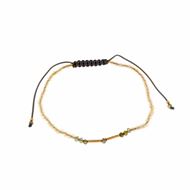 Foto de Pulsera plata chapado dorado calcedonia bolitas facetadas