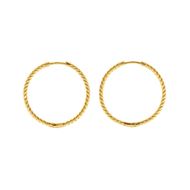 Foto de Pendientes Hoops plata chapado dorado aro gallonado