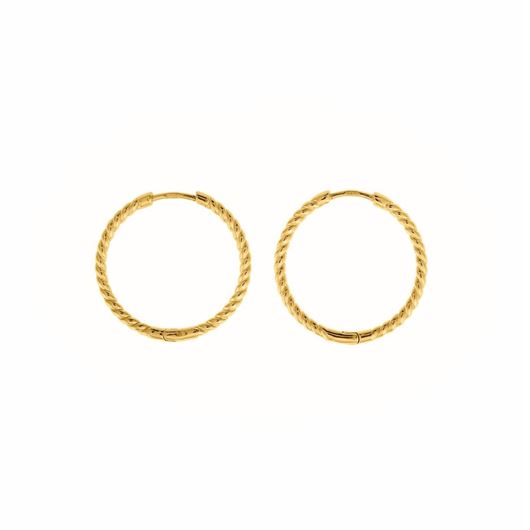 Foto de Pendientes Hoops plata chapado dorado aro gallonado