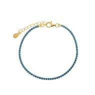 Foto de Pulsera Blink riviere de plata baño oro con circonitas azul claro