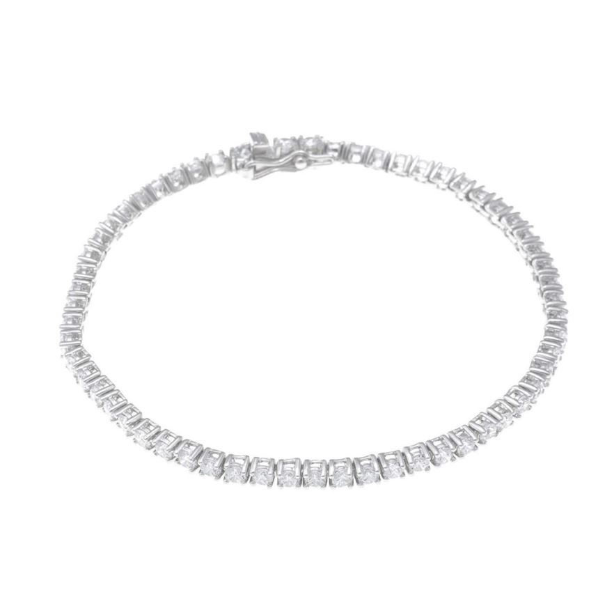 Foto de Pulsera riviere en plata con circonitas blancas