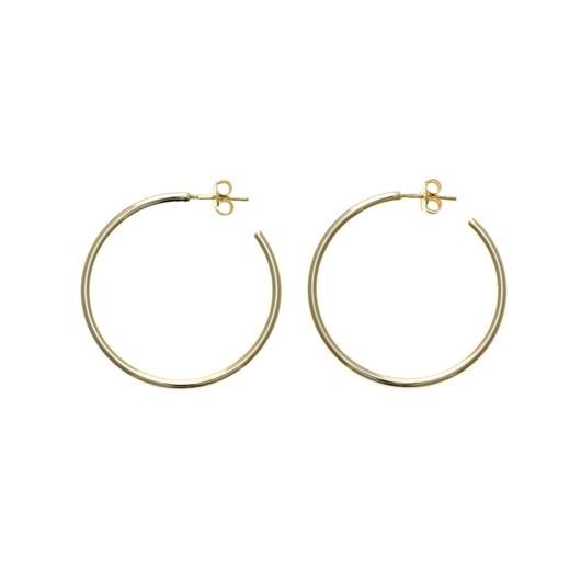 Foto de Pendientes aro de plata baño oro 30mm