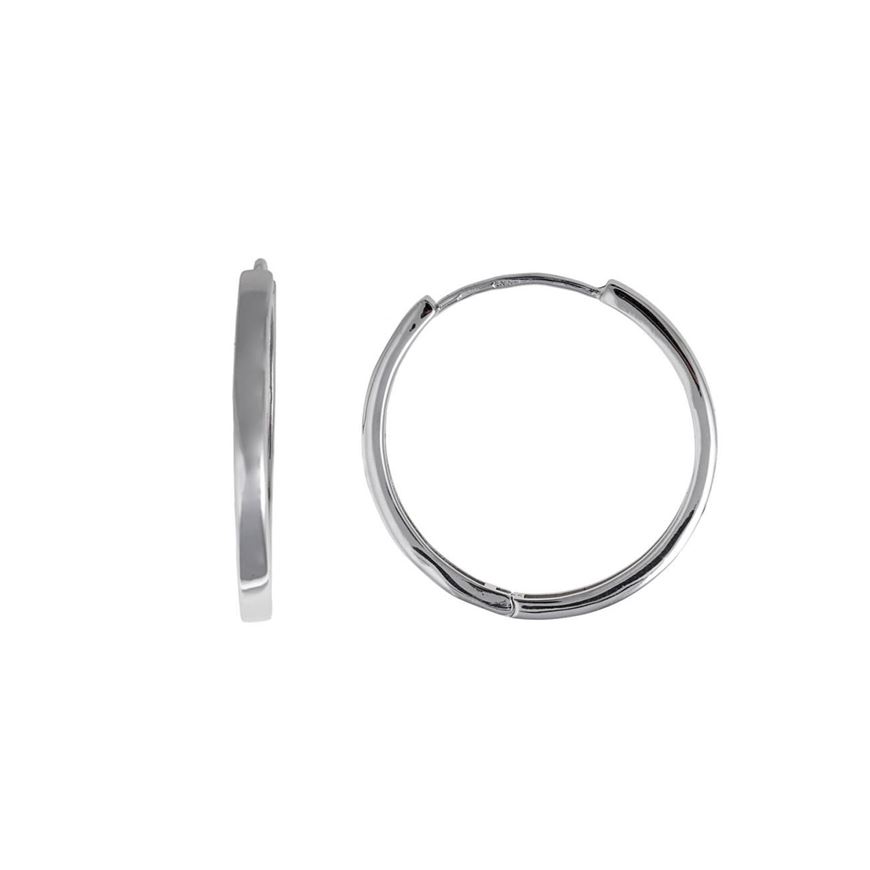 Foto de Pendientes plata rodio aro tubo cuadrado liso