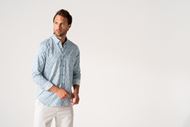 Foto de Camisa Slim Fit estampado floral azul