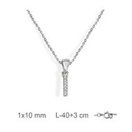 Foto de Gargantilla inicial I de plata con baño de rodio y circonitas