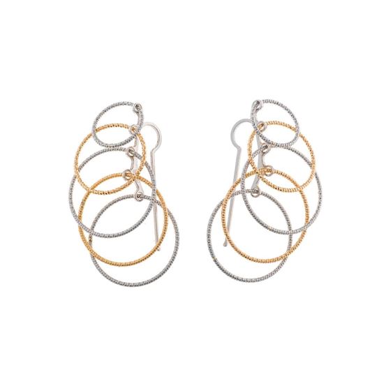 Foto de Pendientes plata chapado dorado y rodio aros