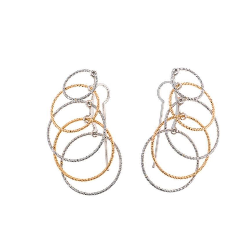 Foto de Pendientes plata chapado dorado y rodio aros