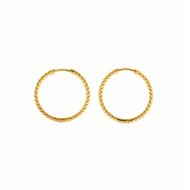 Foto de Pendientes Hoops plata chapado dorado aro gallonado