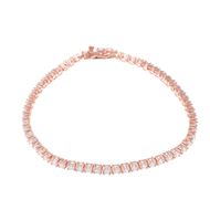 Foto de Pulsera riviere de plata baño oro rosa con circonitas