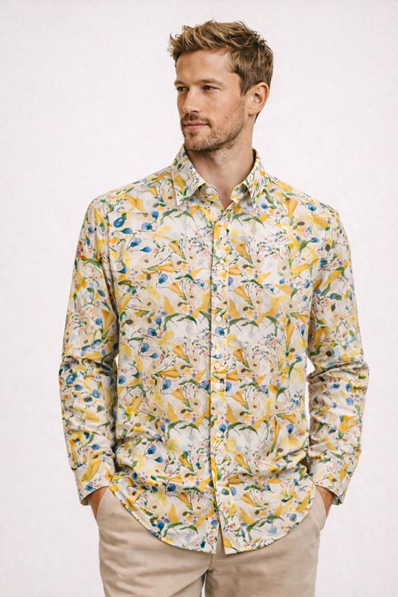 Picture of Camisa de algodón estampado floral vivo