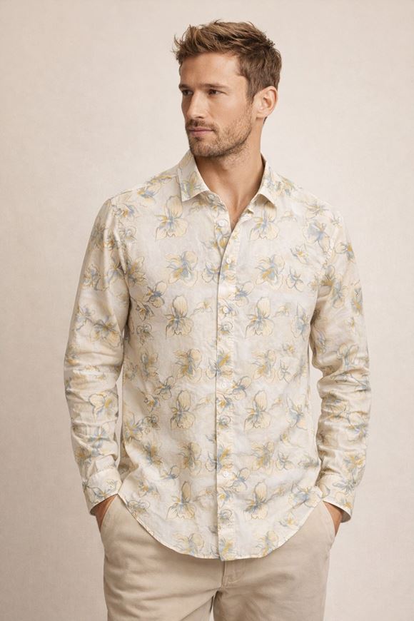 Foto de Camisa de algodón estampado flores suave
