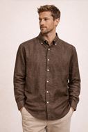 Foto de Camisa de algodon y lino color café