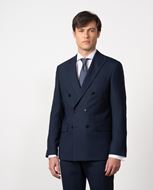 Foto de Traje azul noche cruzado microestructura Slim fit