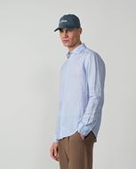 Foto de Camisa de lino Relaxed Fit estampado floral fondo azul