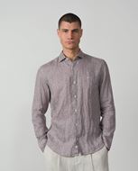 Foto de Camisa sport relaxed fit en lino estampado de florecitas