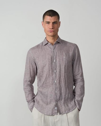 Picture of Camisa sport relaxed fit en lino estampado de florecitas