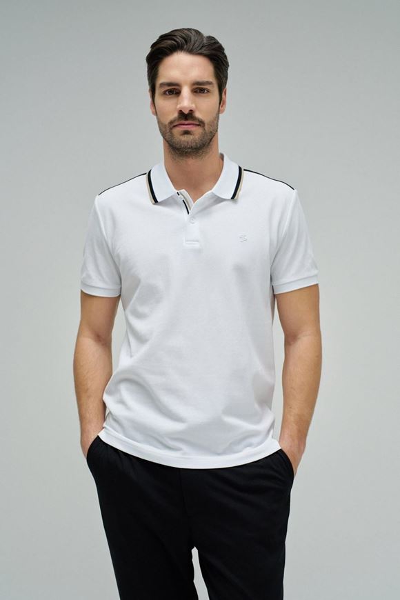 Foto de Polo Regular Fit sport tape blanco