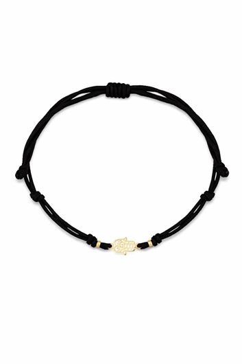 Foto de Pulsera 7 nudos Mano Hamsa nylon negro