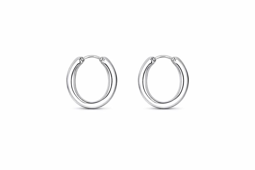 Foto de Pendientes de aro en oro blanco 18kt 20mm