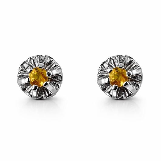 Foto de Pendientes oro blanco 18kt con circonita amarilla