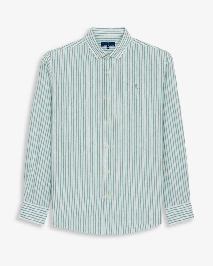 Foto de Camisa Striped Linen Green Tide