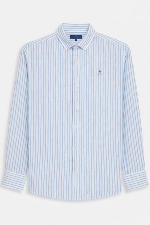 Foto de Camisa Striped Linen Sky Blue