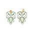 Foto de Pendientes de plata baño dorado arabesco verde