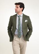 Foto de Americana Slim Fit verde bosque 100% lino