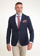 Foto de Americana Slim Fit azul marino en algodón y lino