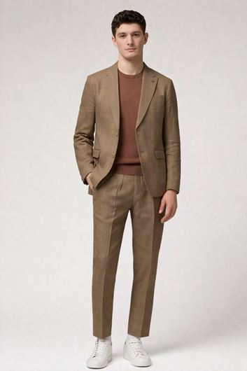 Foto de Americana 100% lino color camel