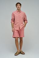 Foto de Camisa regular fit rosa mezcla lino y algodón