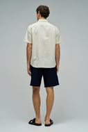 Foto de Camisa blanco roto manga corta algodón y liocel melange regular fit